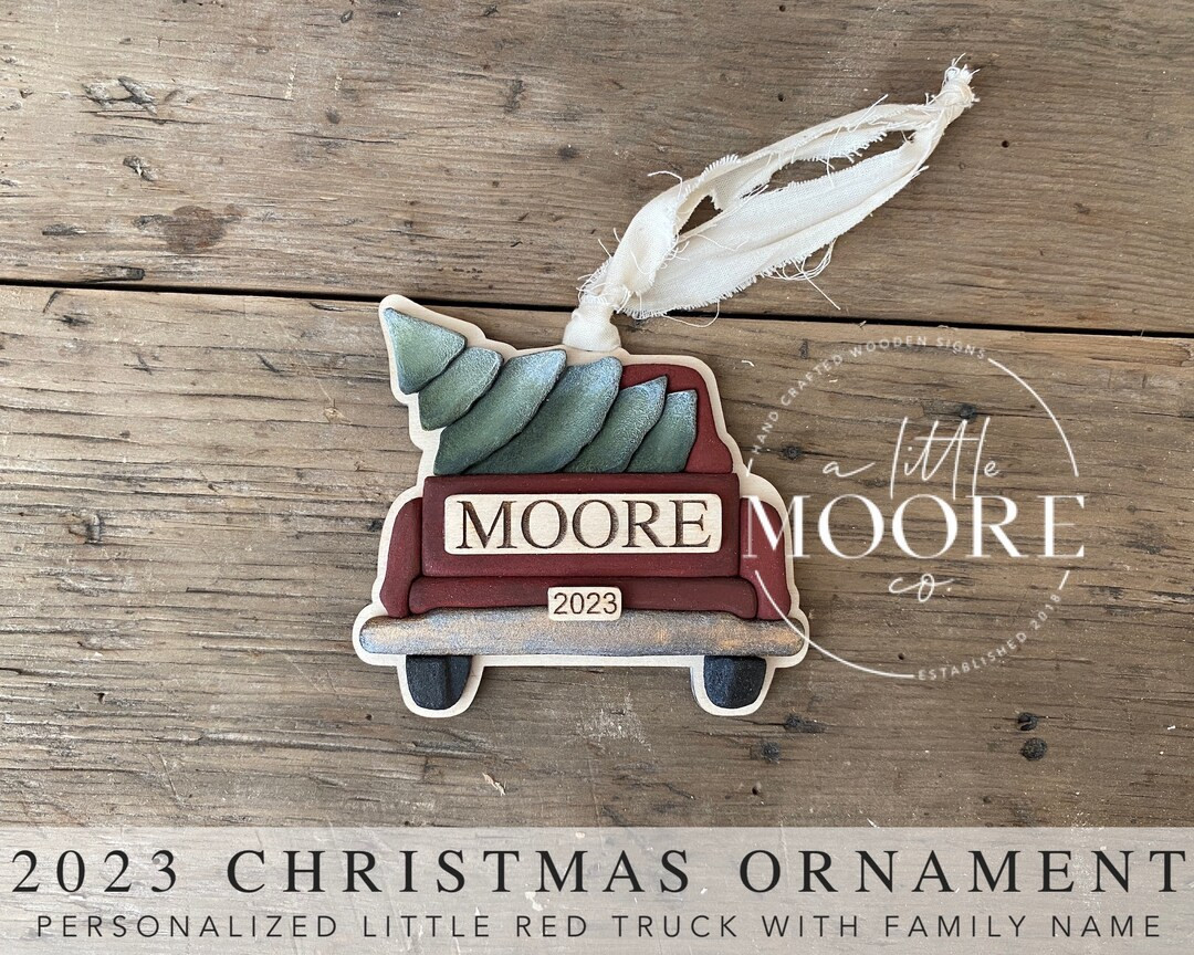 Red Truck Ornament Holiday Decor Christmas Tree Ornament - Etsy | Etsy (US)