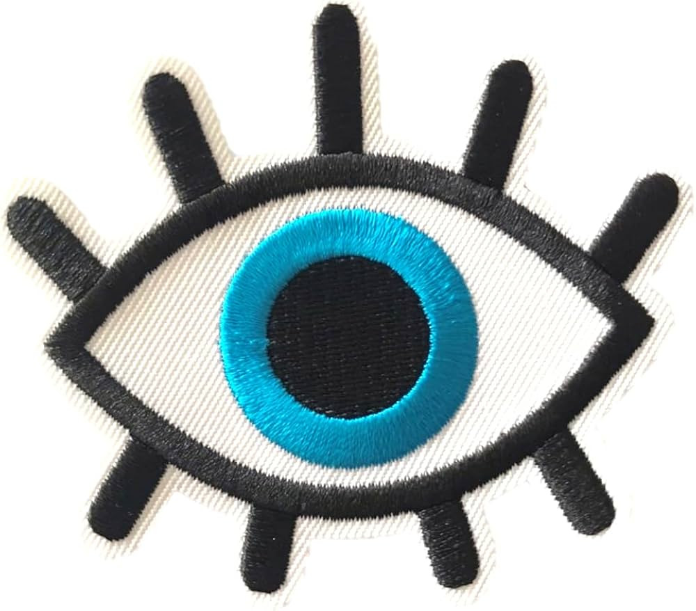 Lucky Evil Eye Patch, 3 inches - Hamsa Protection Amulet Blue Eye Jeans Patch, Embroidered - Iron... | Amazon (US)