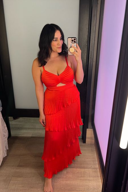 Obsessed with this color! ❤️‍🔥 How perfect would this dress be for a spring or summer wedding.

I’m wearing a size medium.

I’m linking a few other dresses I’m loving. 

#LTKstyletip #LTKSeasonal #LTKwedding