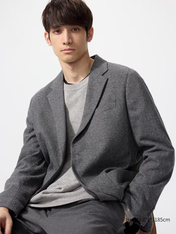 Brushed Jersey Jacket | Herringbone | UNIQLO (US)