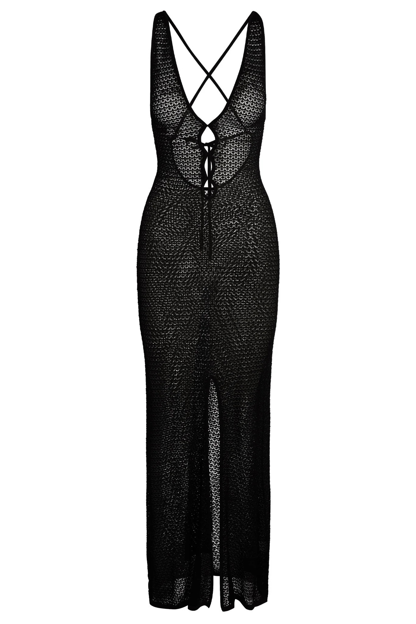 Ramatuelle Dress - Black Lace Crochet | Monday Swimwear