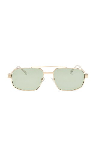 The Heidi Sunglasses in Gold & Olive | Revolve Clothing (Global)