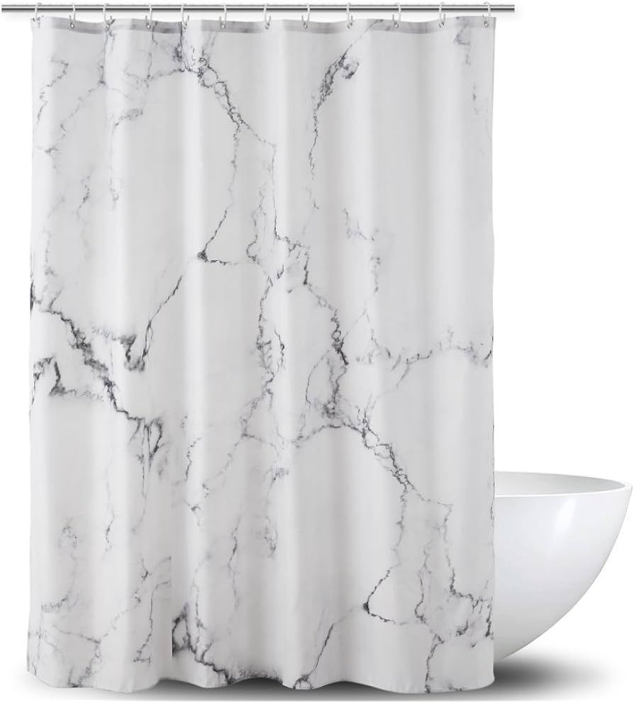 Imikoko White Marble Shower Curtain Sets with Hooks,Modern Concise Marble Design,Bath Fantastic D... | Amazon (CA)