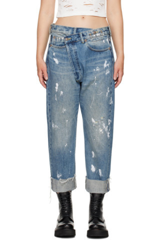 SSENSE Exclusive Blue Crossover Jeans | SSENSE