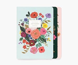 Rifle Paper Co. Garden Party Stitched Notebook Set, Set Of 3 Notebooks, 64 Ruled Pages With Gold ... | Amazon (US)
