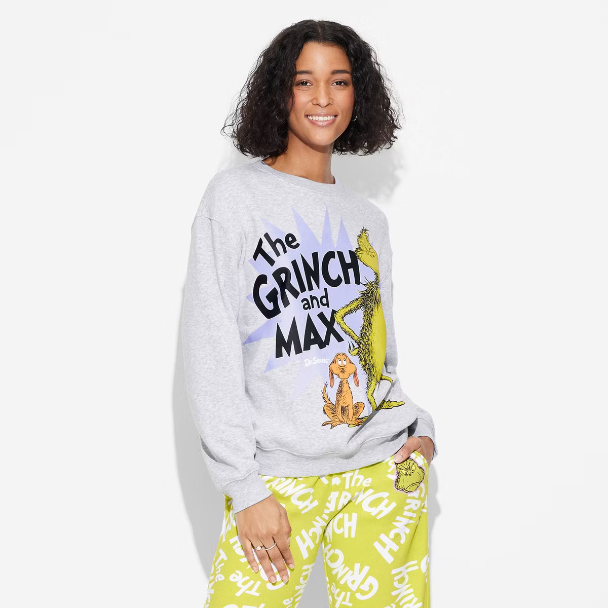 Women's The Grinch and Max Graphic Sweatshirt - Heather Gray | Target
