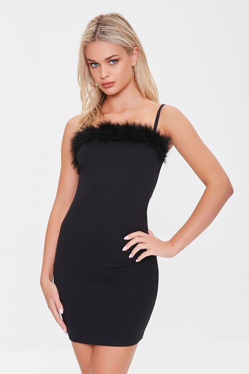 Faux Feather-Trim Mini Dress | Forever 21 (US)