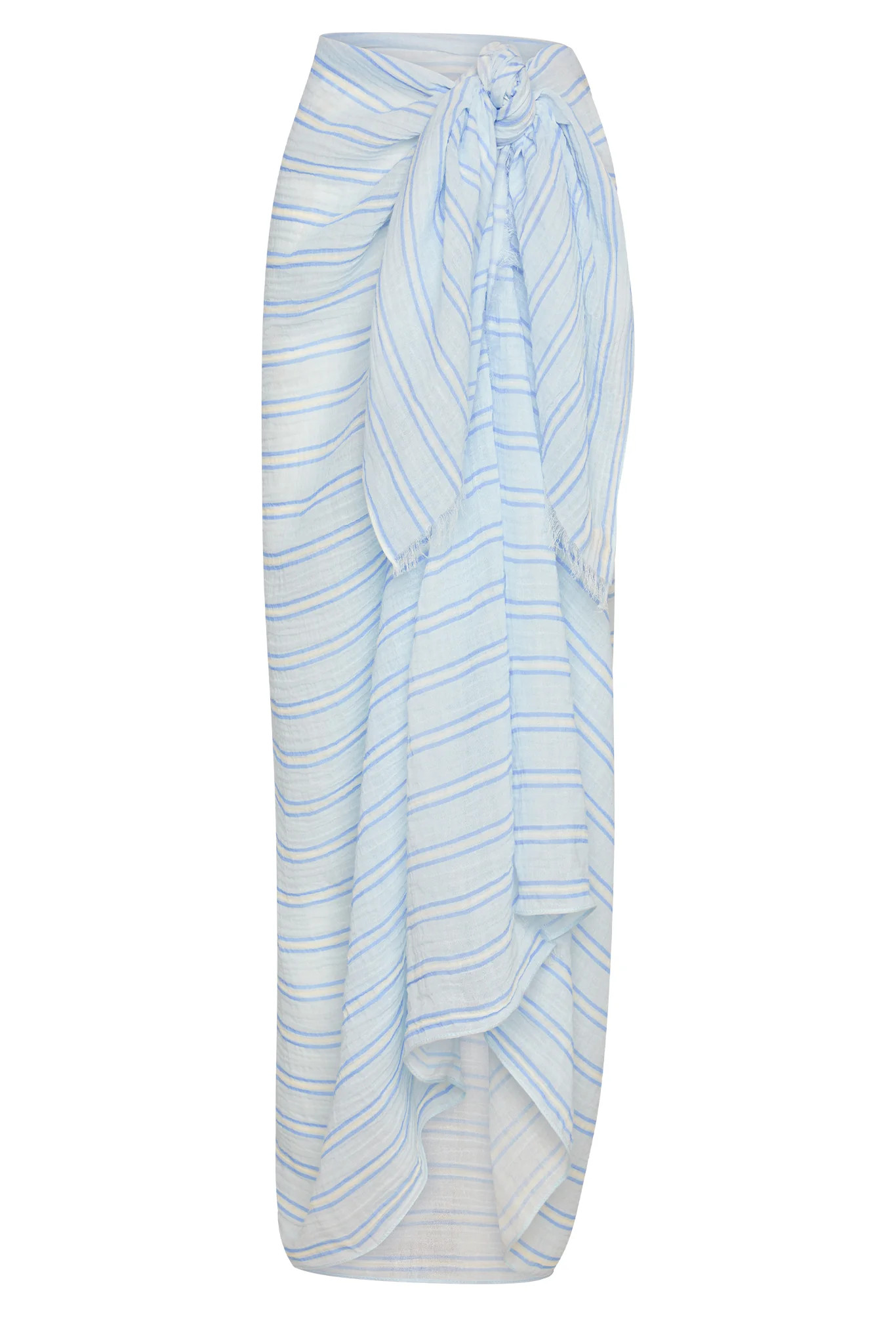 St. Tropez Sarong - Ice Stripe Crinkle Linen | Monday Swimwear