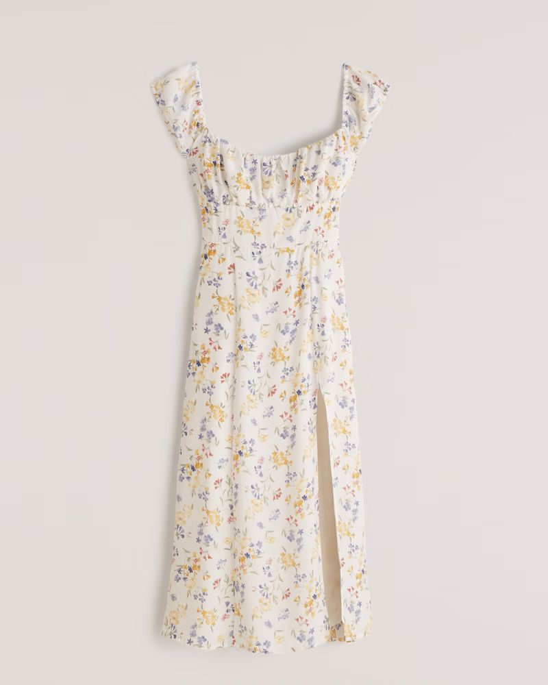 Cap Sleeve Scoopneck Midi Dress | Abercrombie & Fitch (US)