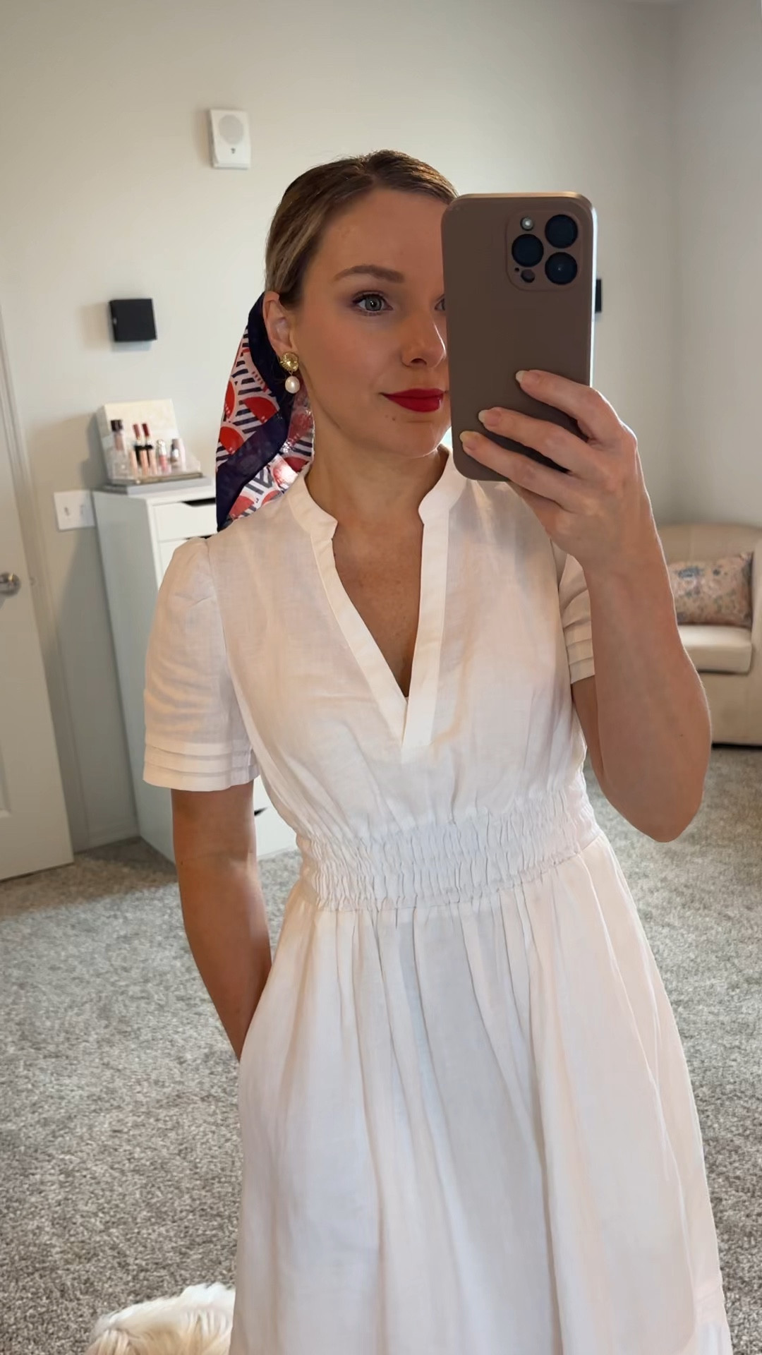 July 4th outfit of the day / white linen dress from Boden last year (linked similar), J.Crew🍉  bandana, Sarah Flint heels currently on sale with code “redhot” 

#LTKSaleAlert #LTKSummerSales #LTKStyleTip