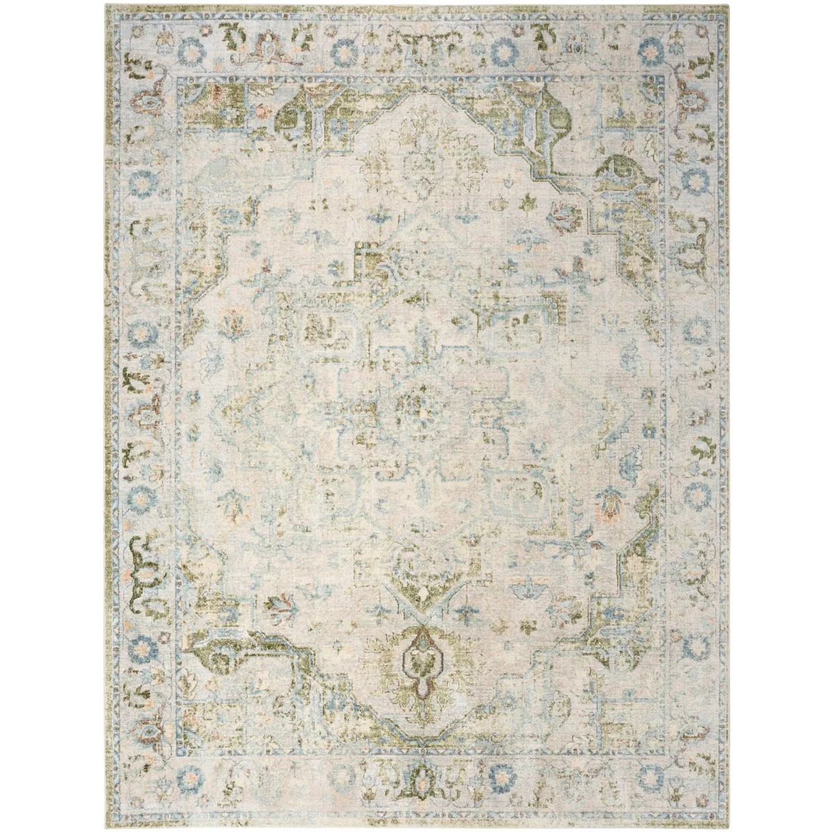 Nourison Astra Machine Washable Vintage Medallion Indoor Flatweave Rug | Target