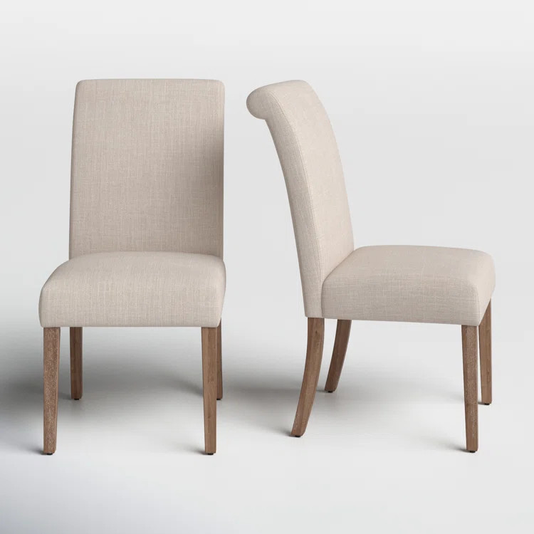 Burbury Linen Upholstered Dining Chair in Beige | Wayfair North America