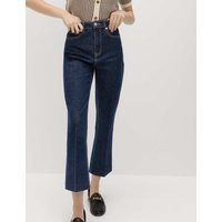 M&S High Waisted Kickflare Cropped Jeans Indigo Mix | Marks & Spencer (UK)