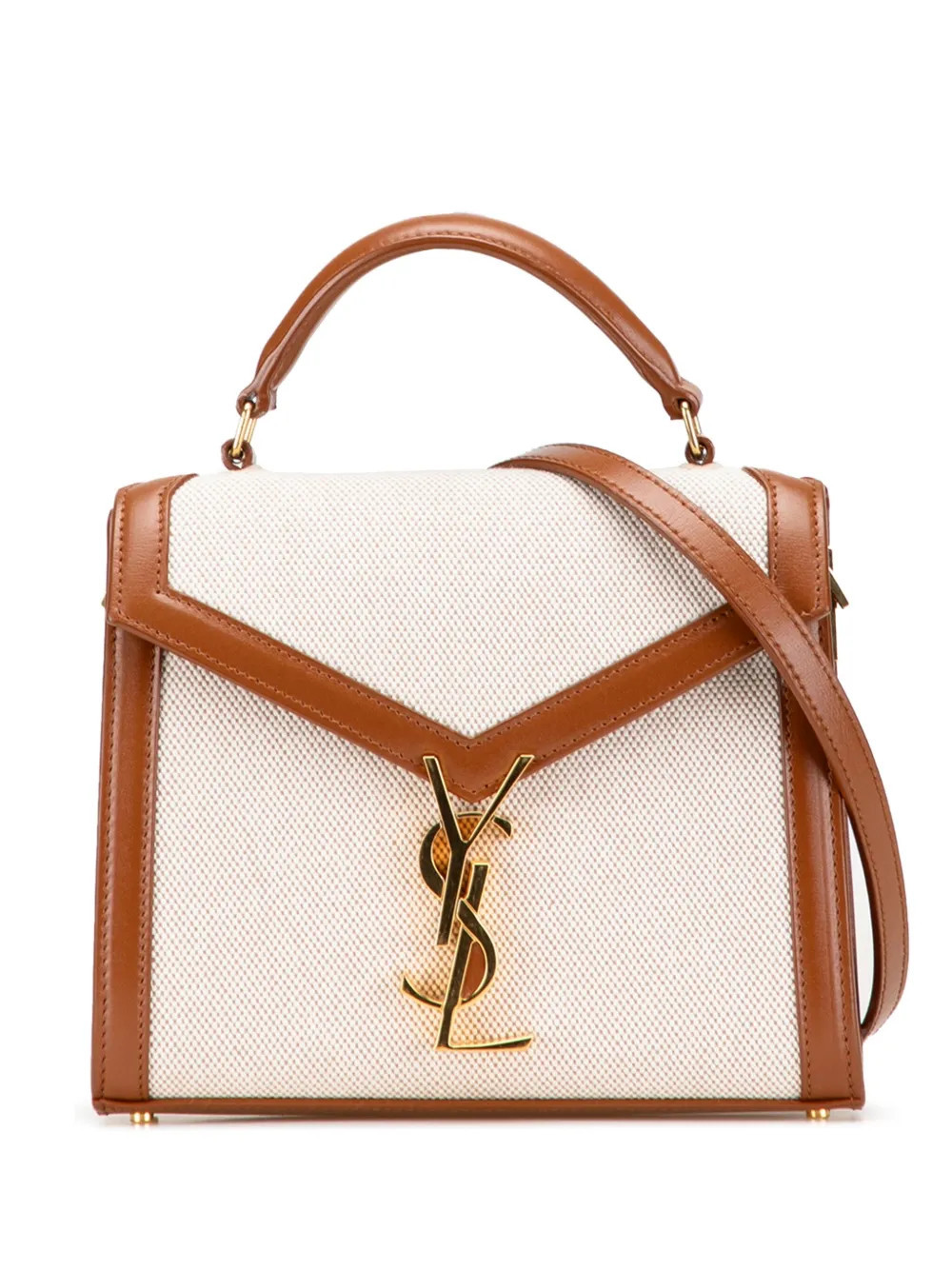 Saint Laurent Pre-Owned 2020 Mini Canvas Monogram Cassandra Top Handle Bag satchel - Brown | Farfetch Global