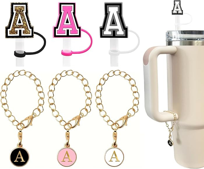 （3 +3) 3PCS Nuozme Straw Cover 10mm For Stanley Tumbler Cup Reusable Straw Cap Topper with 3 In... | Amazon (US)