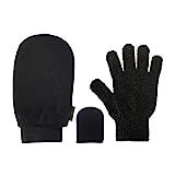 Skinerals Padded Microfiber Applicator Self Tanning Mitt Set with Exfoliator Glove and Face Mitt for | Amazon (US)