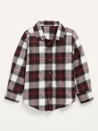 Long-Sleeve Plaid Pocket Shirt for Toddler Boys | Old Navy (US)