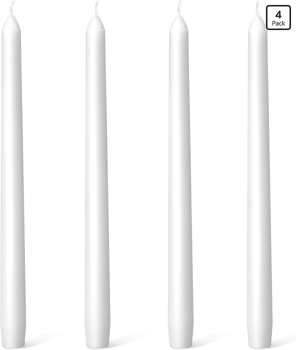 Everymoment White Taper Candles - 4 Pack 10 Inch Candlesticks - Dripless & Smokeless for 8 Hours ... | Amazon (US)