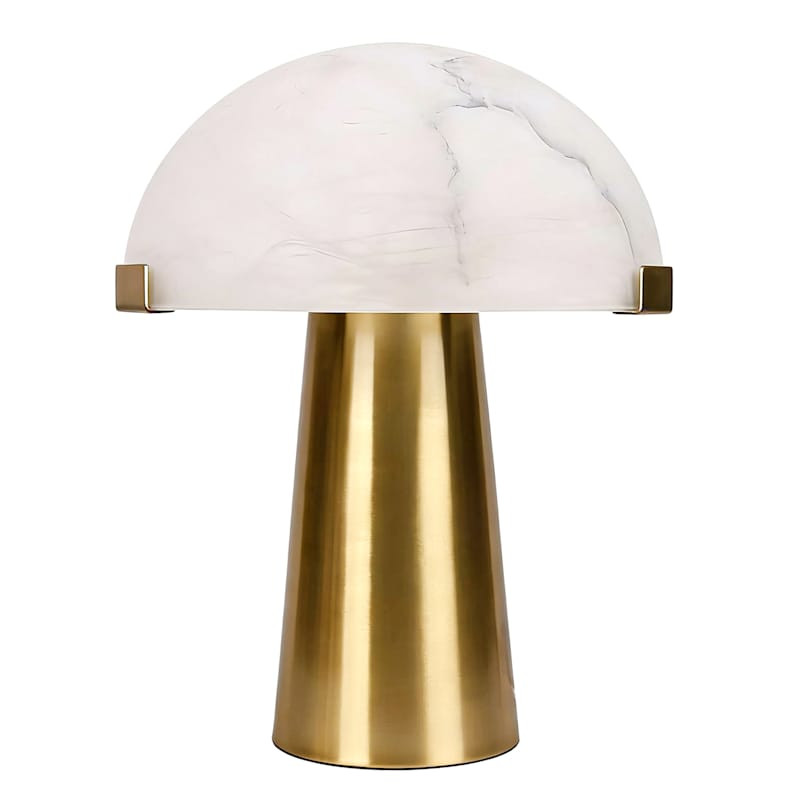 Gold Metal Glass Table Lamp, Small | At Home