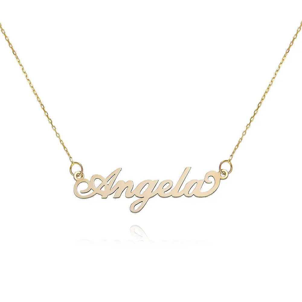 Carrie Name Necklace in 10K Solid Yellow Gold | Theo Grace