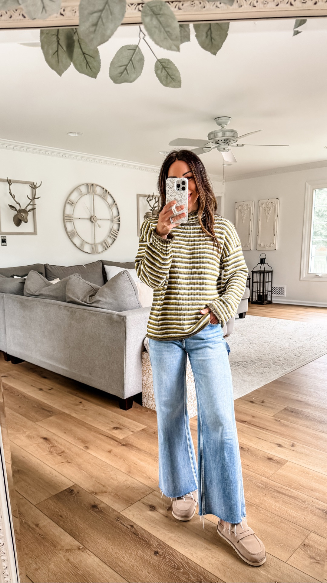 Small sweater. Wide leg jeans, 25. Clogs TTS.

#LTKOver40 #LTKPetite