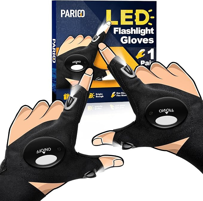 Christmas Stocking Stuffers Gifts for Men - LED Flashlight Gloves Mechanic Gifts for Women Husban... | Amazon (US)