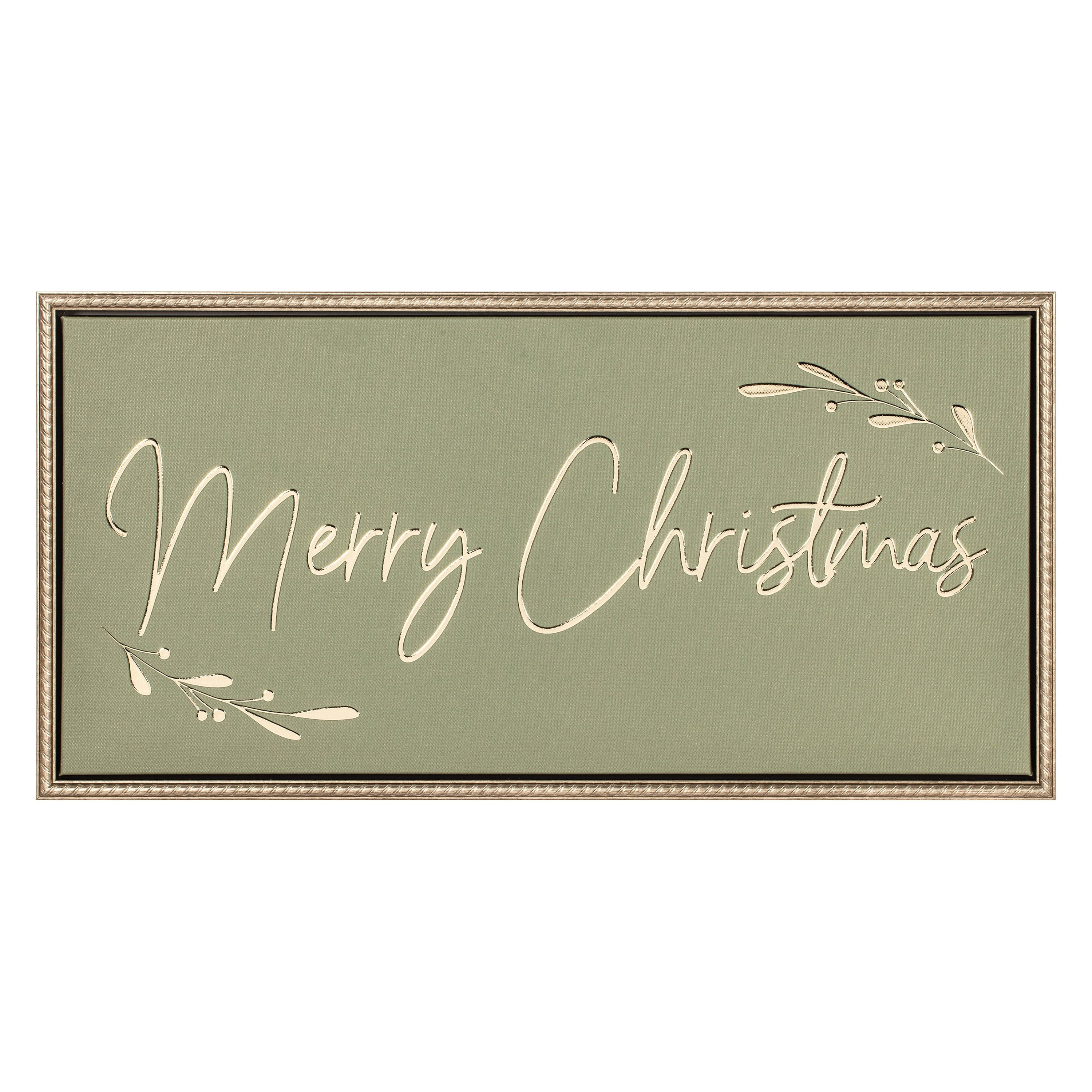 Merry Christmas Framed 3D Machine Foil Emb Canvas Print | Walmart (US)