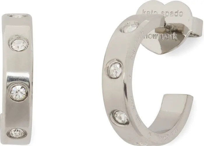 cubic zirconia huggie hoop earrings | Nordstrom