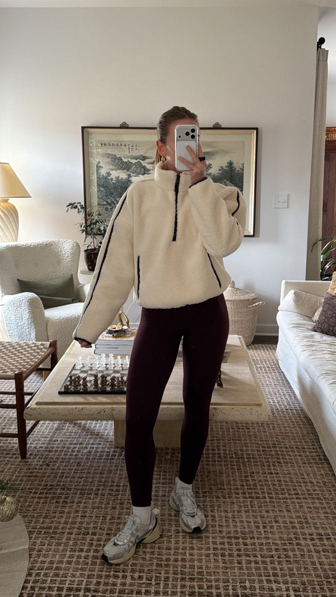 12/30/25 Workout outfit of the day featuring my Gymshark leggings, Nike sneakers, Amazon crew socks, and an Abercrombie fleece quarter zip. Comfortable, supportive, and perfect for training days. Wearing size xs in set and a in fleece!

#LTKootd #LTKActive #LTKfitnessgoals