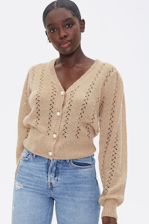 Faux Pearl Cardigan Sweater | Forever 21 (US)