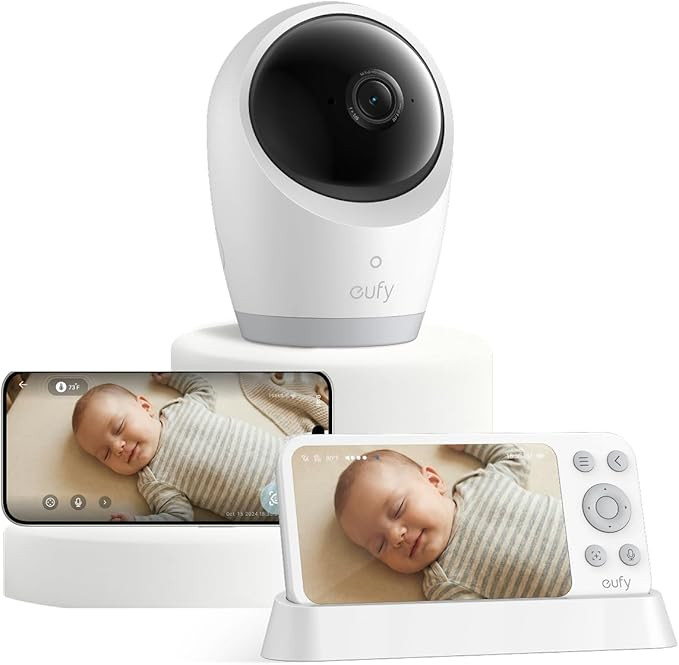 eufy Security E21 Baby Monitor with 4K UHD Camera, 5'' 720p Screen, Pan-Tilt and 8× Zoom, Dual W... | Amazon (US)