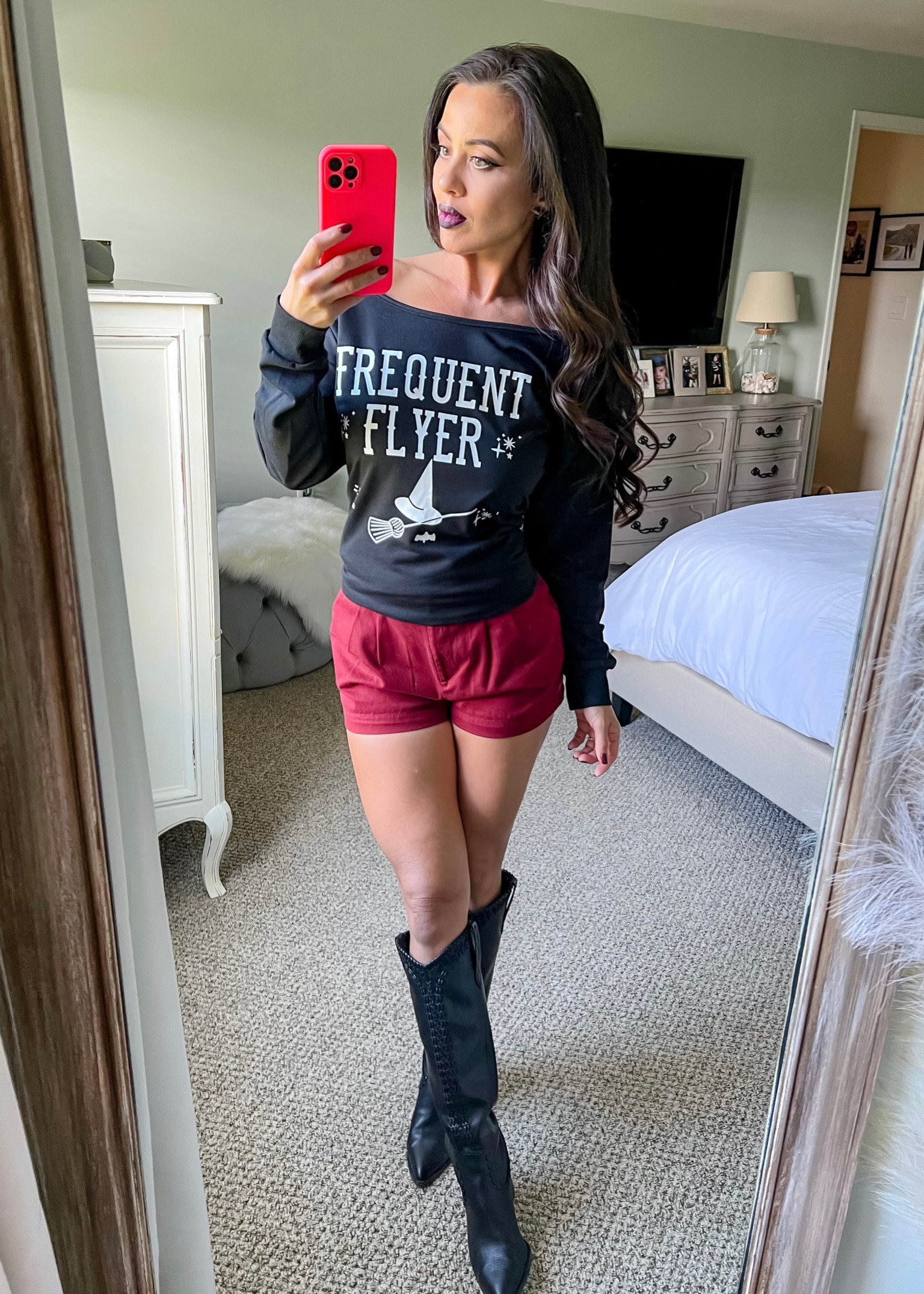 Halloween shirt. Black boots. Halloween style. Fall fashion  

#LTKHalloween #LTKshoecrush #LTKSeasonal