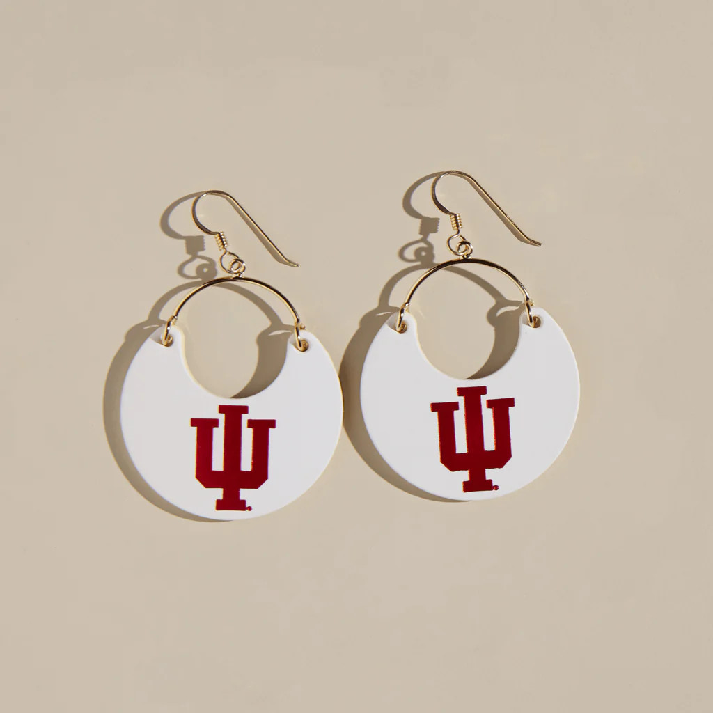 White Indiana University Ninas | Nickel and Suede
