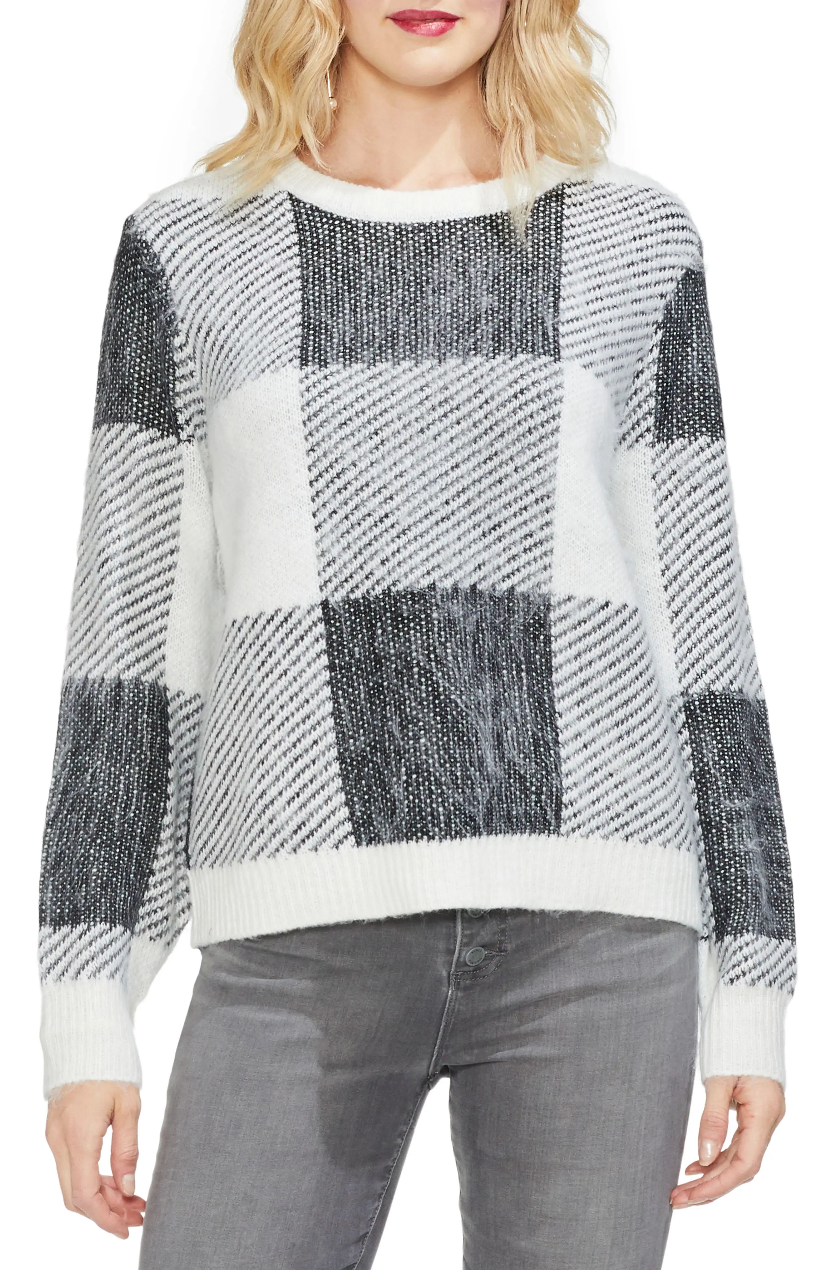 Women's Vince Camuto Check Patchwork Sweater | Nordstrom