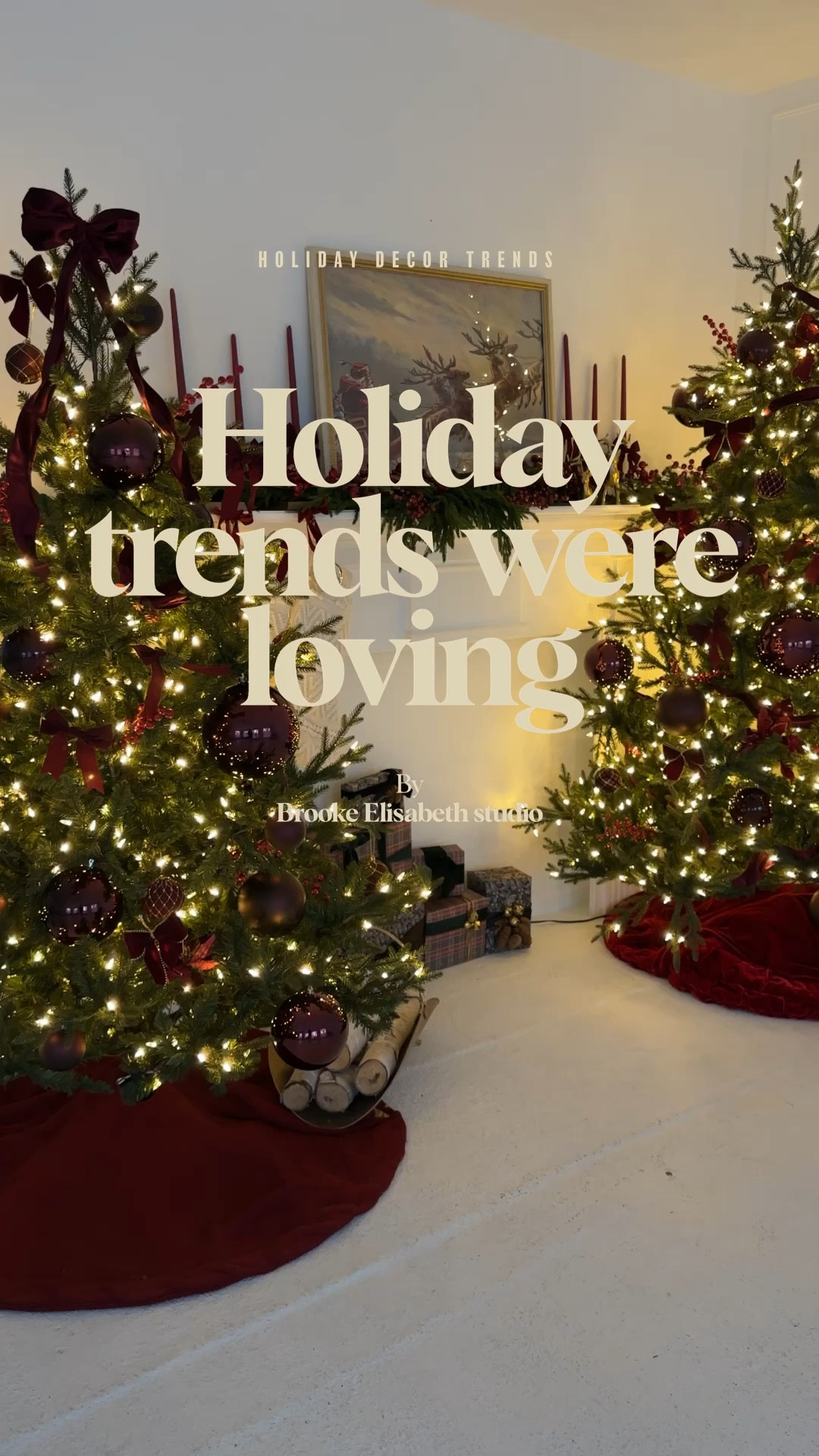 Holiday decor, red holiday decor, Christmas decorations, mantle holiday decor 

#LTKVideo #LTKSeasonal #LTKHoliday