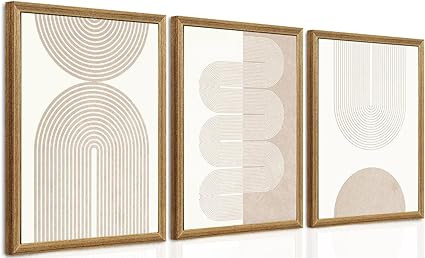 PicturePerfect Decor Minimalist Bohemian Frame Wall Art Neutral Geometric Line Wall Decoration Mi... | Amazon (US)