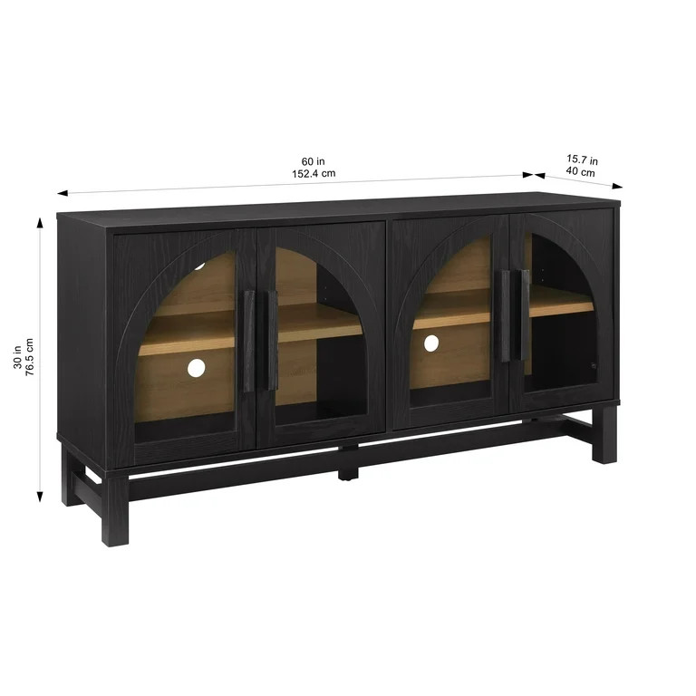 Better Homes & Gardens Juliet Arc TV Stand for TVs up to 65”, Black Wood Finish | Walmart (US)