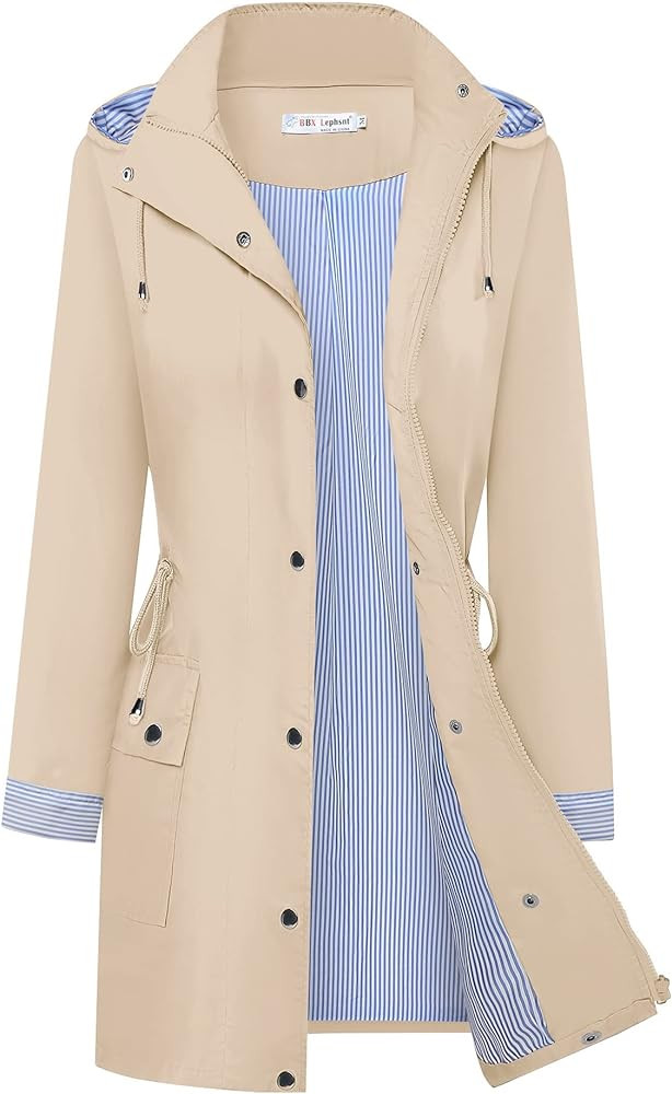 BBX Lephsnt Rain Coats for Women Waterproof Rain Jacket Lightweight Windbreaker Outdoor Hooded Tr... | Amazon (US)