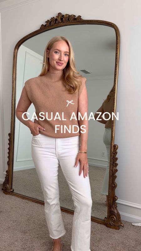 Casual Amazon fashion finds! Wearing a small in everything and a 28 in the white jeans  

#LTKSeasonal #LTKVideo