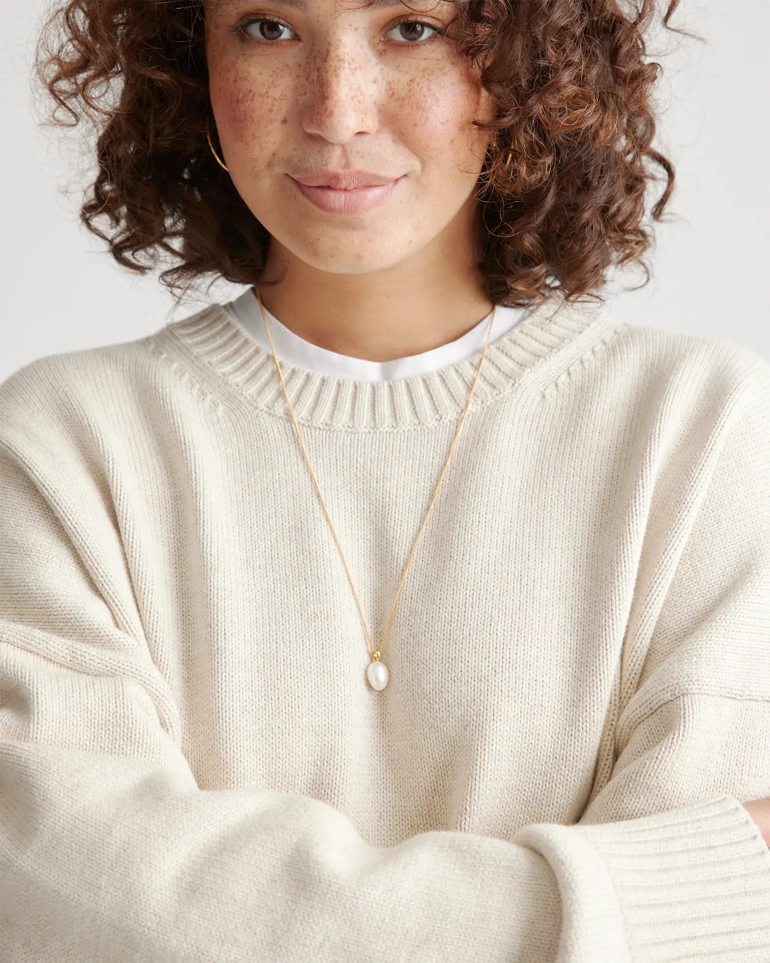 100% Organic Cotton Boyfriend Crew Sweater | Quince