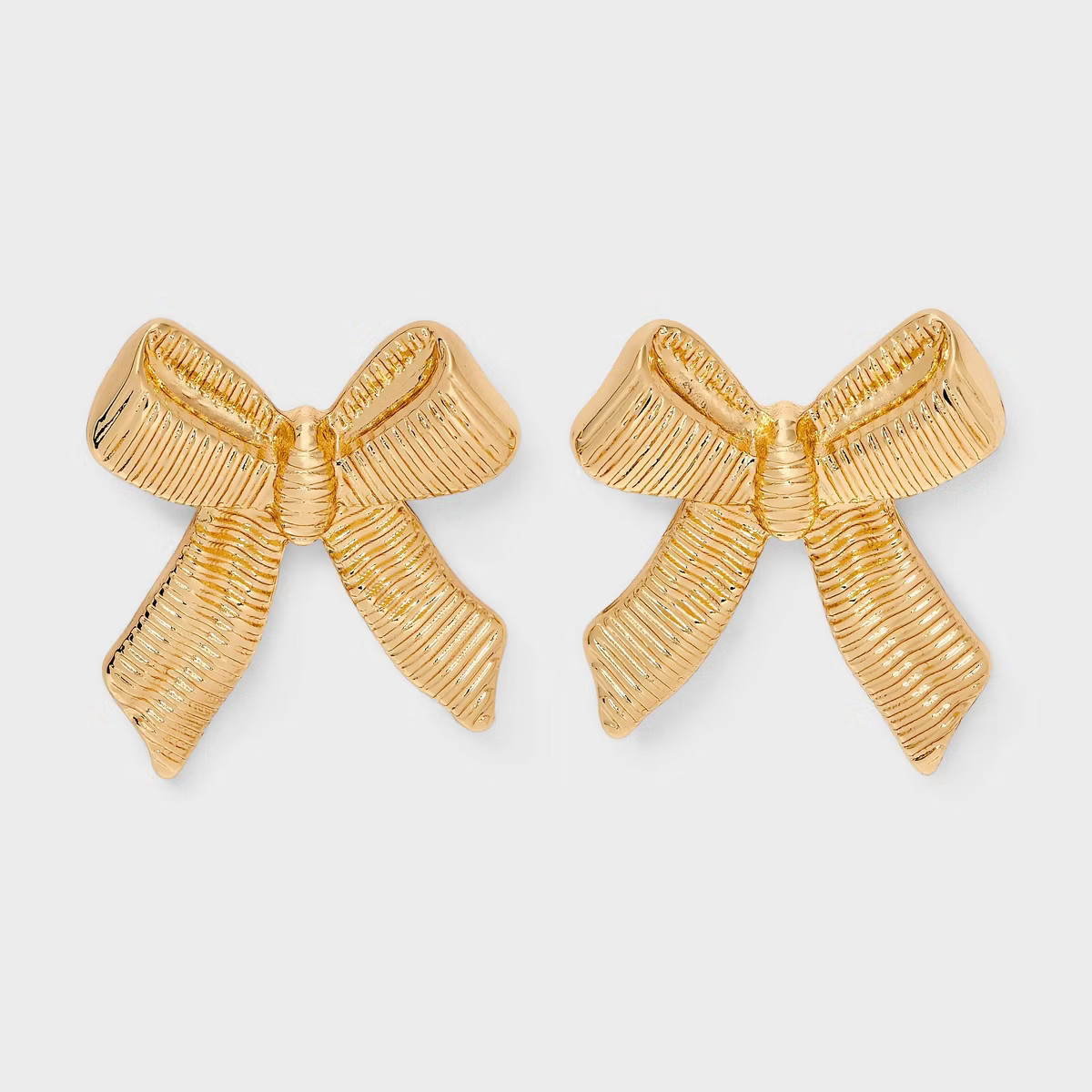 Textured Bow Earrings - A New Day™ Gold | Target