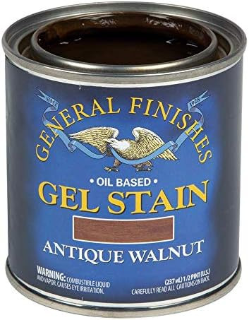 General Finishes Oil Base Gel Stain, 1/2 Pint, Antique Walnut | Amazon (US)