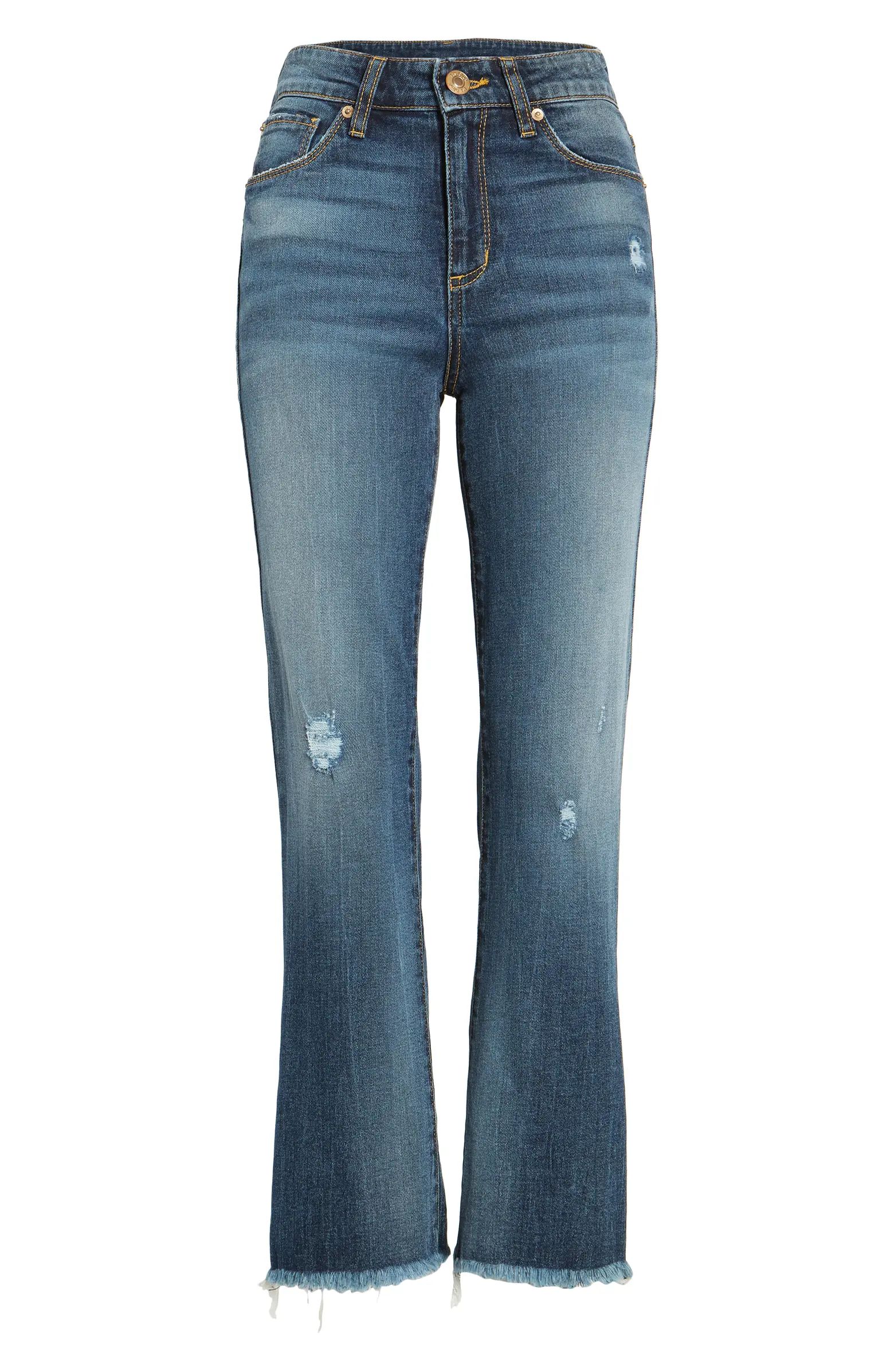 Brooke Distressed High Waist Crop Flare Jeans | Nordstrom