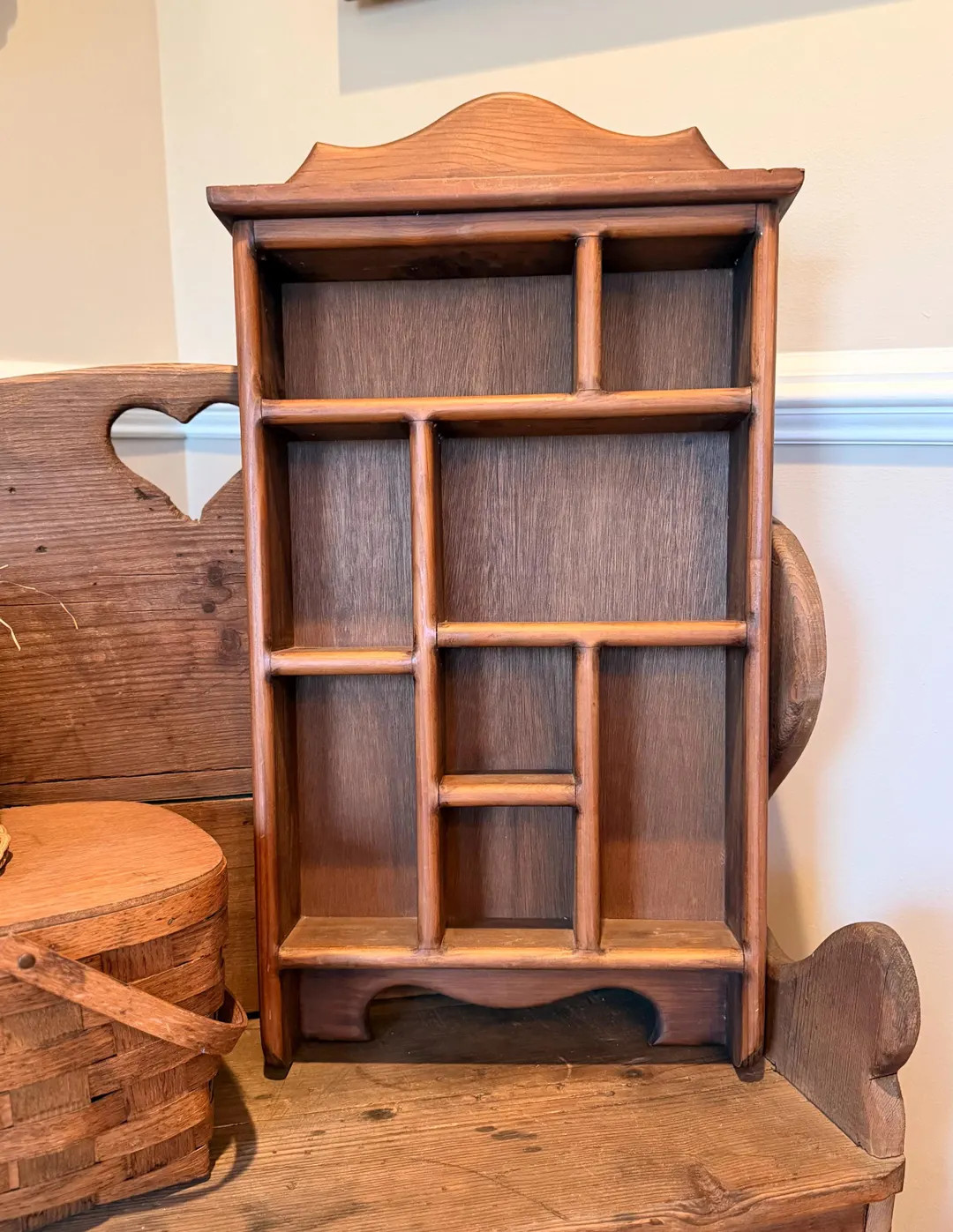 Vintage Wooden Curio, Display Shelf: Cottagecore, Farmhouse, Country, Grandmacore Style | Etsy (US)