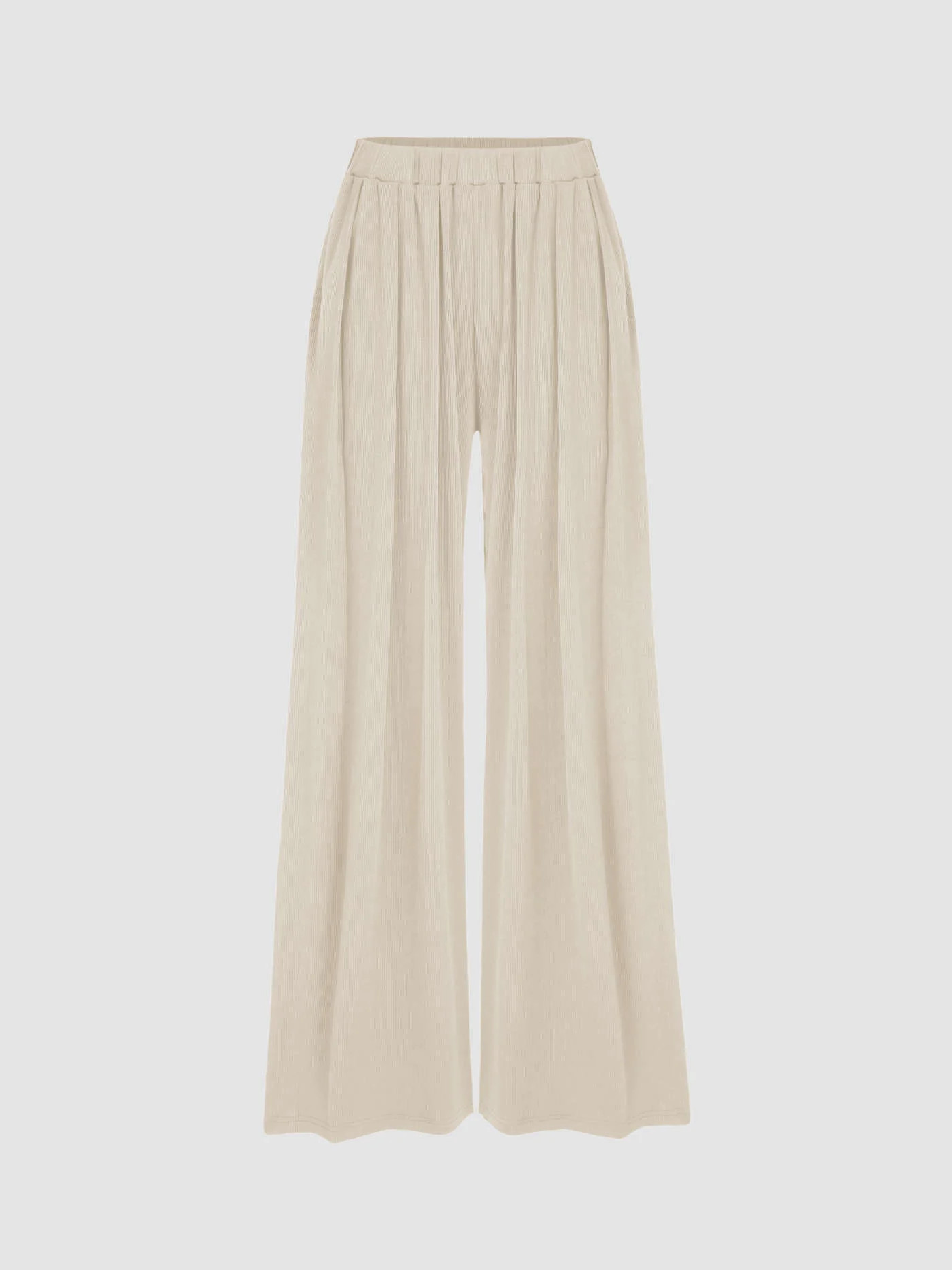 Petite Solid Elastic Waist Wide Leg Pants | Cider