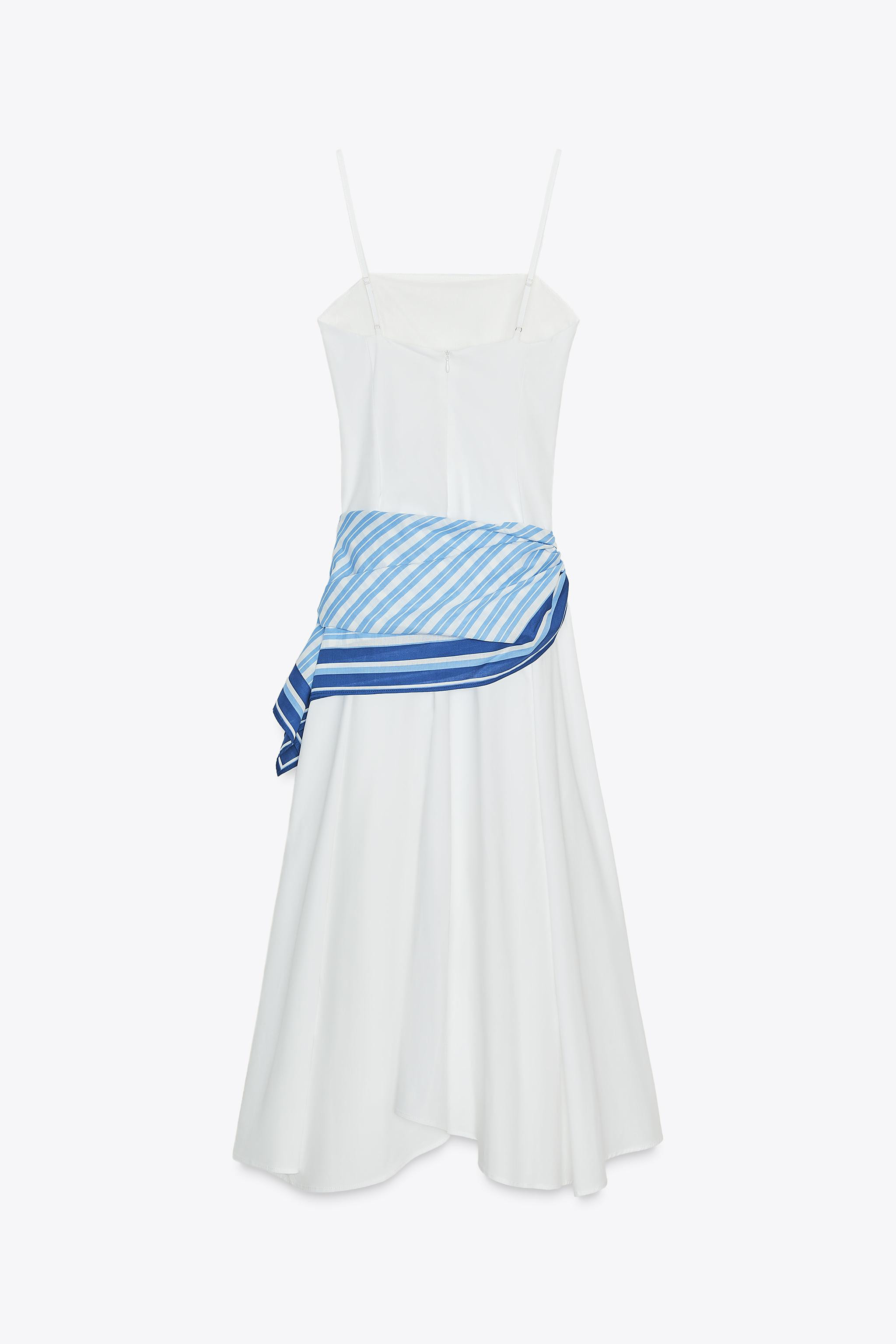 STRIPED SCARF MIDI DRESS | Zara US