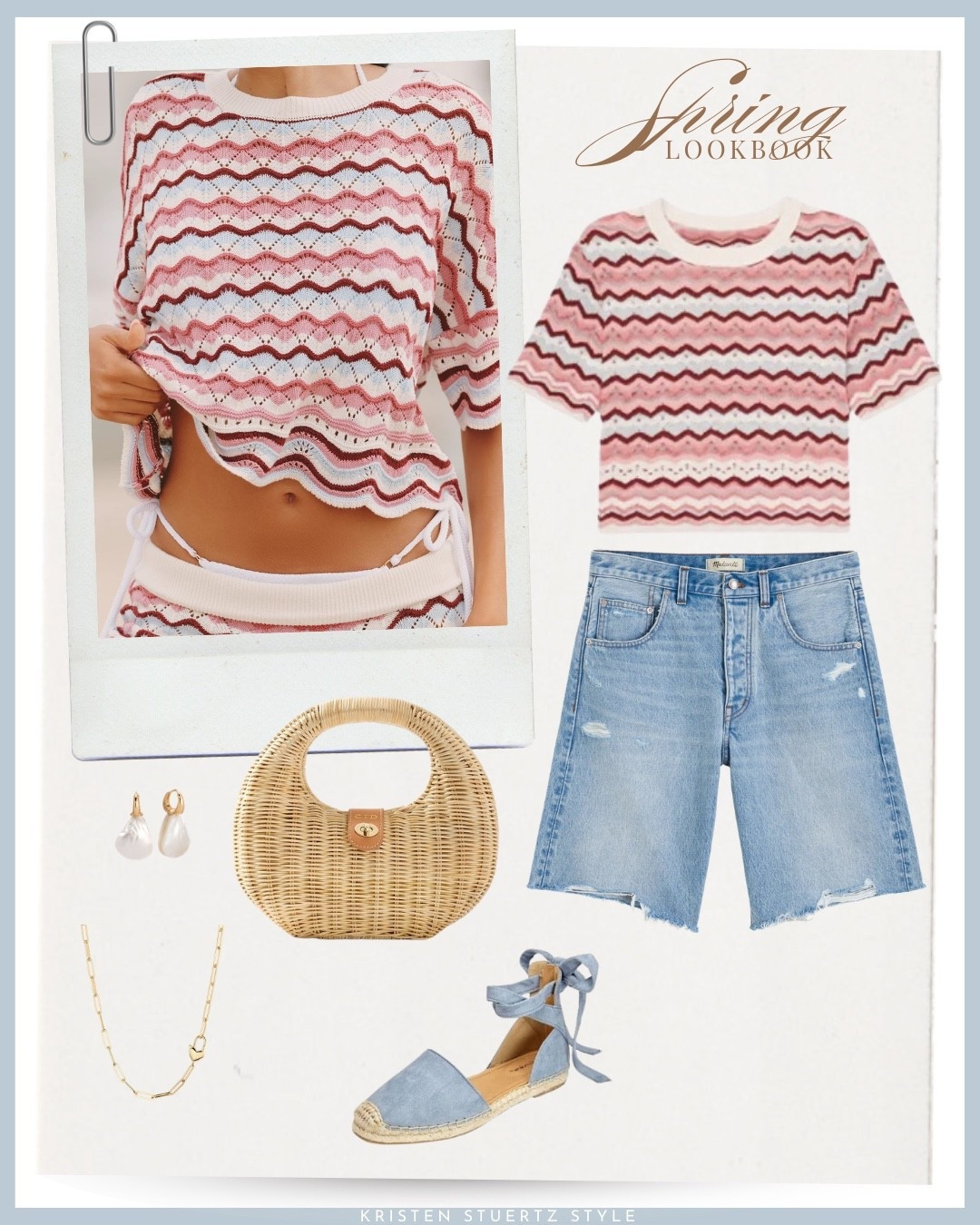 A casual outfit for spring, summer, or your  upcoming trip! I’ve paired this crochet shirt from Anthropologie with  vintage Jean shorts from Madewell, a Mark & Graham wicker bag, chambray espadrilles, and gold and pearl accessories.


@ltk @Anthropologie 

 #spring outfits 2026 #spring dresses #easter dress women #vacation outfits beach #ltkshoecrush



#LTKTall #LTKTravel #LTKOver40