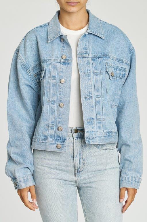 Shelby Oversized Pleated Trucker Jacket - Secret Garden | Pistola Denim