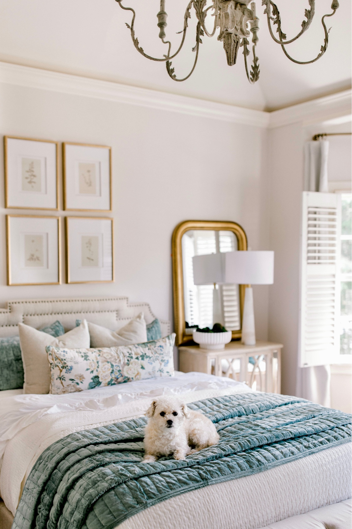 Guest room update! It’s a work in progress, but I’m happy with how it’s all coming together! 🩷 Lots of affordable finds in this room (like the gorgeous velvet bedding, cream quilt, gold mirror), and I splurged on this gorgeous lumbar pillow. Just waiting on my new drapes, and I need to hang the mirrors!

#LTKhome #LTKFind #LTKunder100