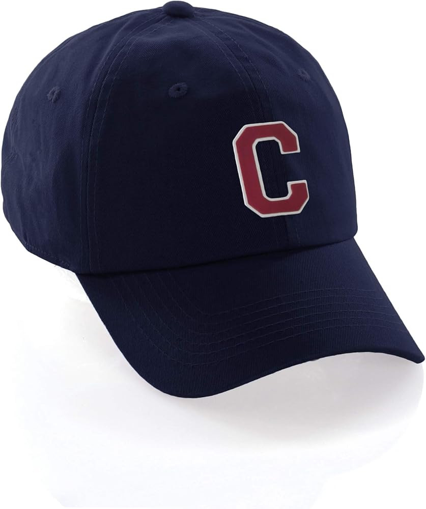 I&W Hatgear Customized Letter Intial Baseball Hat A to Z Team Colors, Navy Cap White Red | Amazon (US)